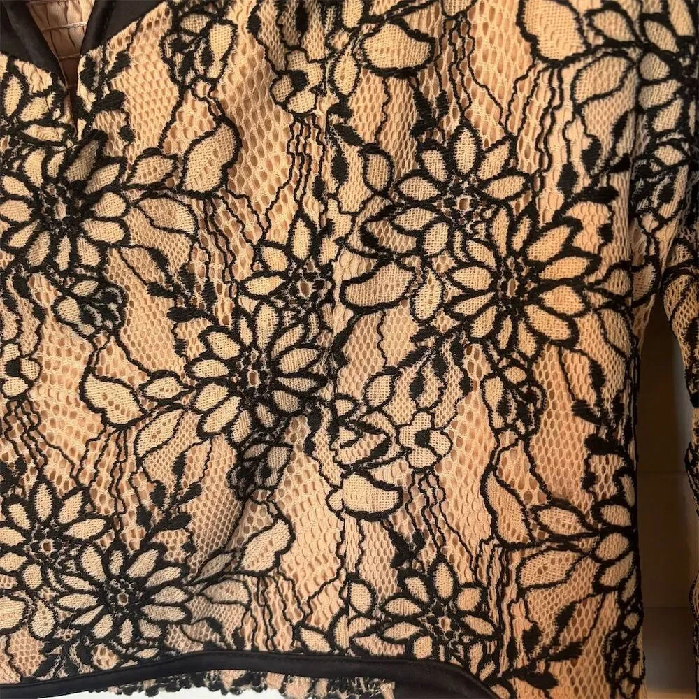 Willow + Root XS Floral Lace Sheer Long Sleeve Crop Top Multicolor - Picture 12 of 14